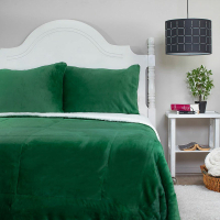 CUBRECAMA SHERPA FLANNEL VERDE 2.0P 