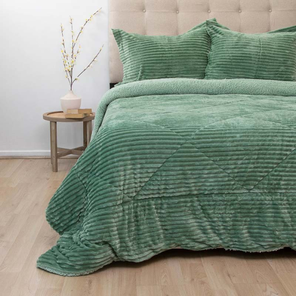 CUBRECAMA COTELON C/SH 2.0P VERDE 