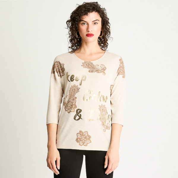 IMP POLERA ESTAMP 106625 BEIGE