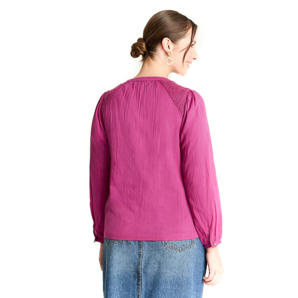 IMP BLUSA MACRAME MAGENTA
