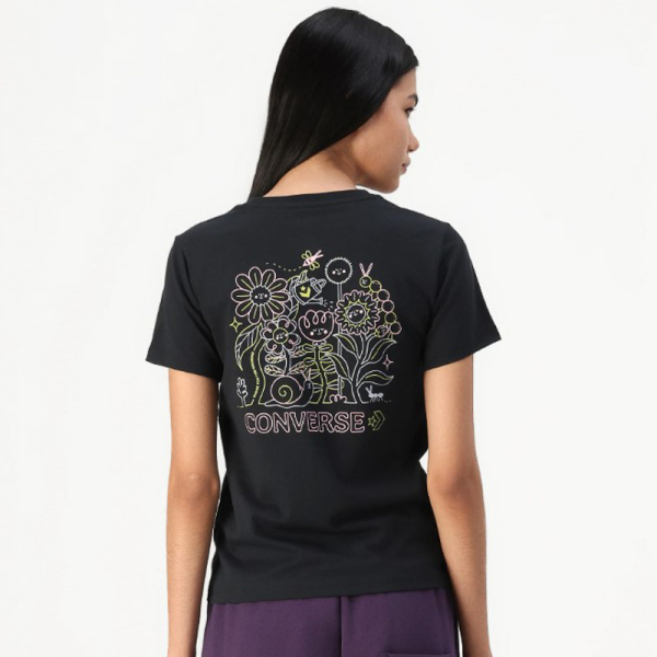 POLERA W FLOWER GARDEN BLACK