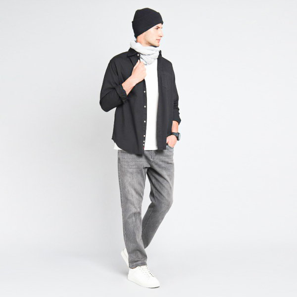 CAMISA 1 BOLSILLO BISHF42 NEGRO