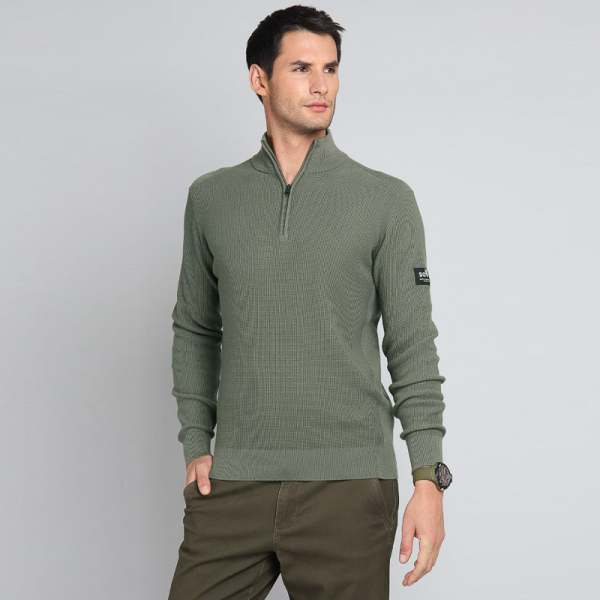 SWEATER 1/4 CIERRE BISHI27 OLIVA