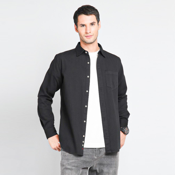 CAMISA 1 BOLSILLO BISHF42 NEGRO