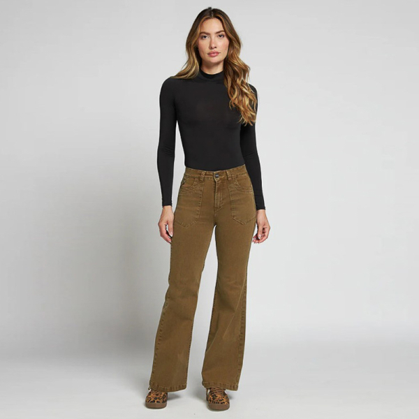 JEANS WIDE LEG 5117 MARRON