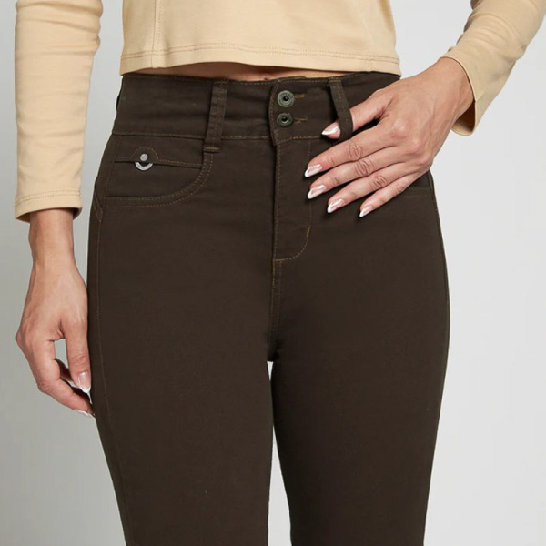 JEANS RECTO PUSH UP CAFE 5123