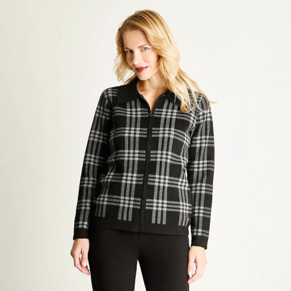 IMP CARDIGAN C/CIERRE NEGRO 80