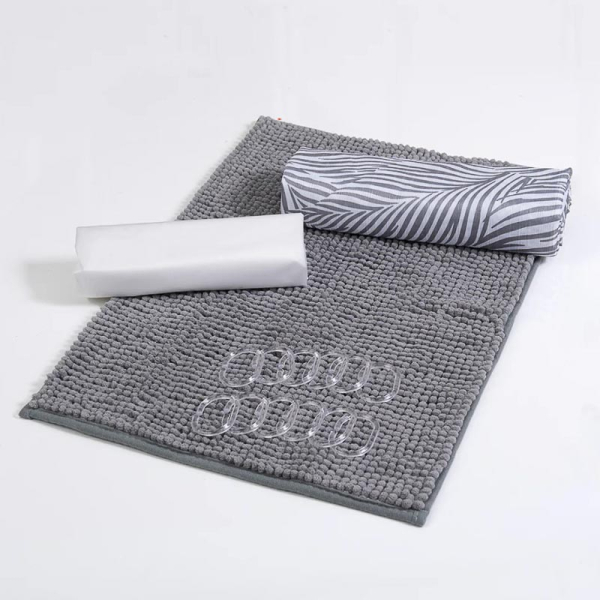 SET CORTINA BAÑO 4PZ CAJA ISIOLO 