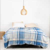 FRAZADA POLAR/SHERPA 1.5P TARTAN AZUL 