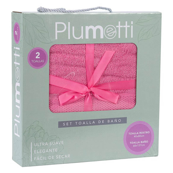 SET 2 TOALLAS C/400GR FUCSIA 