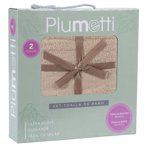 SET 2 TOALLAS C/400GR TAUPE 
