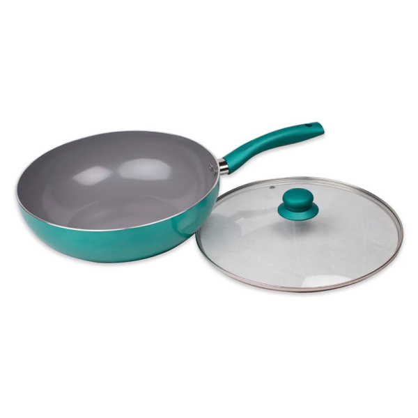 WOK ALUMINIO 30CM TURQUESA 