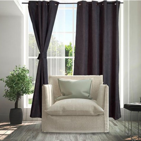 JUEGO CORTINAS AMAZON CITY NEGRO 