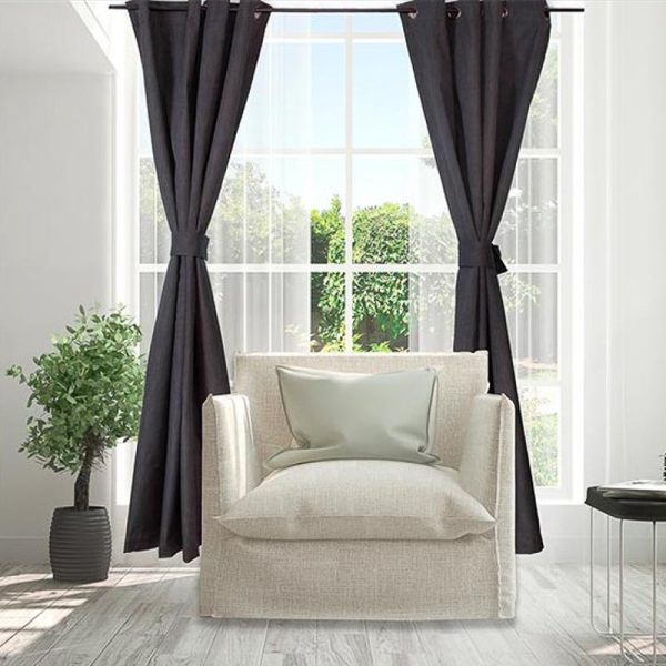 JUEGO CORTINAS AMAZON CITY NEGRO 