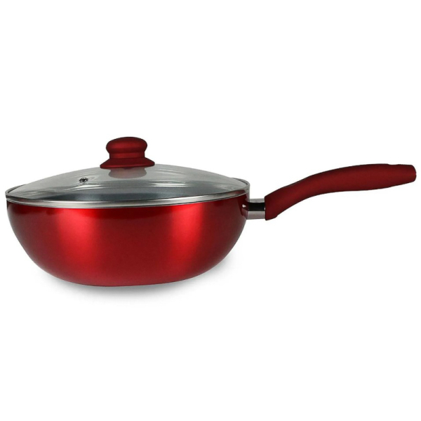 WOK T/VID. TITANIO 26CM ROJO 