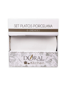 SET 6 PLATOS PORCELANA 26.5CM 