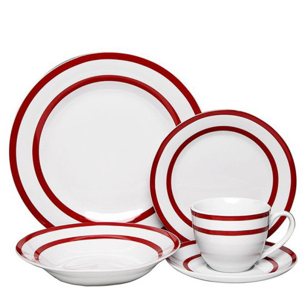 VAJILLA PORCELANA ROYAL 30PZS BURDEO 