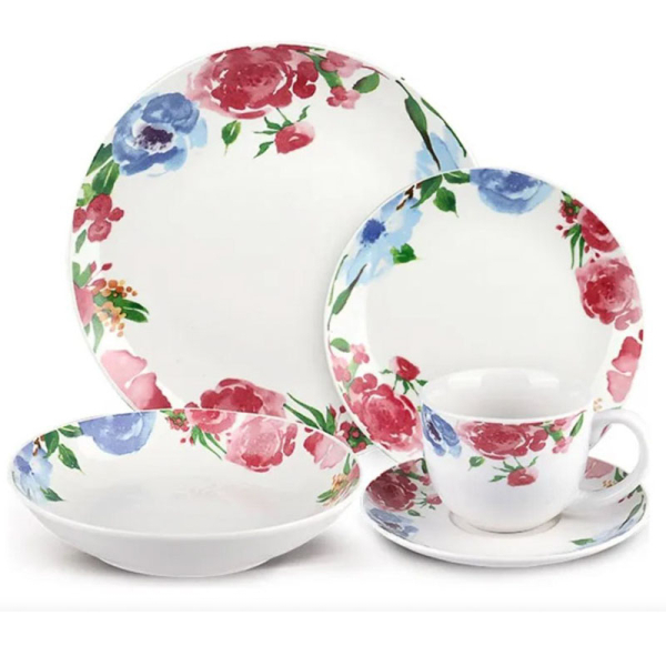 VAJILLA PORCELANA 30PZAS ANDREA 