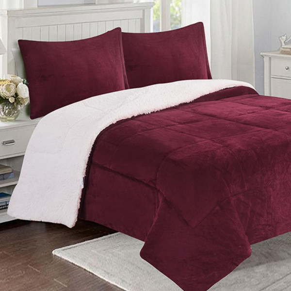 CUBRECAMA SHERPA FLANNEL 2.5PL BURDEO 