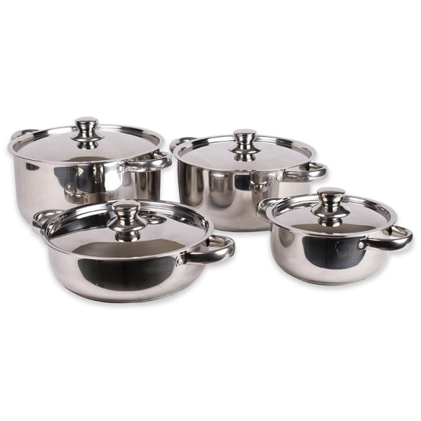 BATERIA COCINA MALAGA ACERO INOXIDABLE 8 PIEZAS 