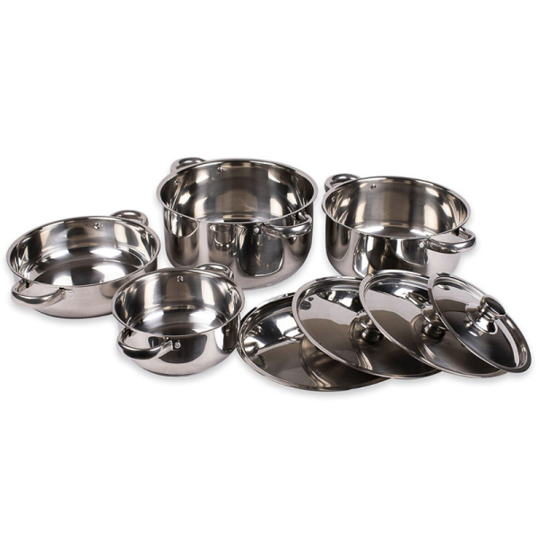 BATERIA COCINA MALAGA ACERO INOXIDABLE 8 PIEZAS 