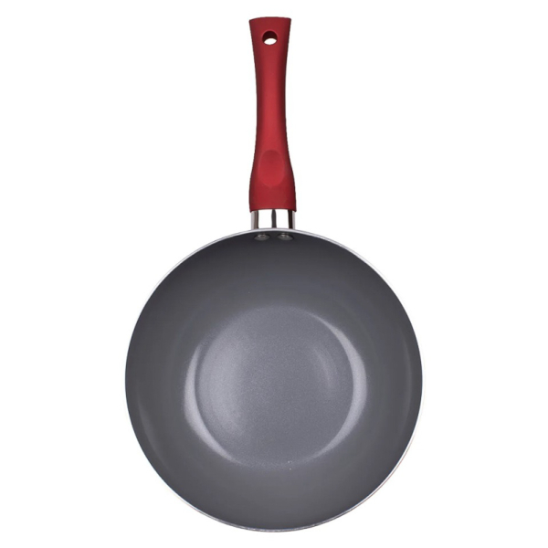 WOK ALUMINIO TITANIO 22CMS ROJO 
