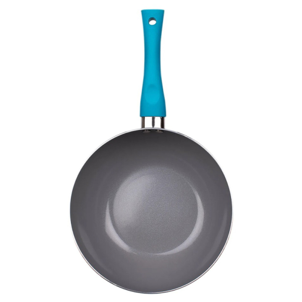 WOK ALUMINIO TITANIO 22CMS TURQUESA 