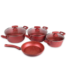 BATERIA SAN REMO MARMOL 7PZS ROJO 