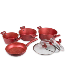 BATERIA SAN REMO MARMOL 7PZS ROJO 