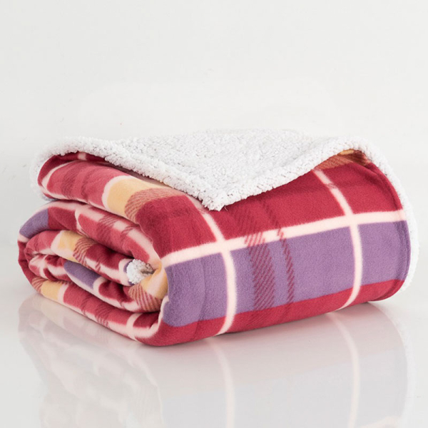 FRAZADA POLAR/SHERPA KING TARTAN BURDEO 