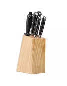 JUEGO 6 CUCHILLOS C/BASE MADERA 