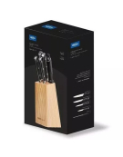 JUEGO 6 CUCHILLOS C/BASE MADERA 