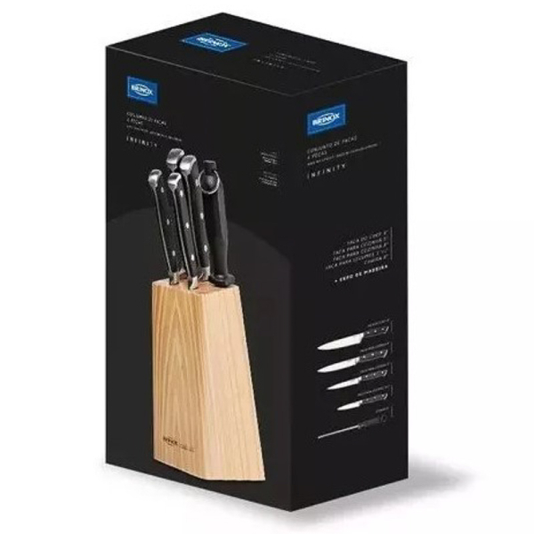JUEGO 6 CUCHILLOS C/BASE MADERA 