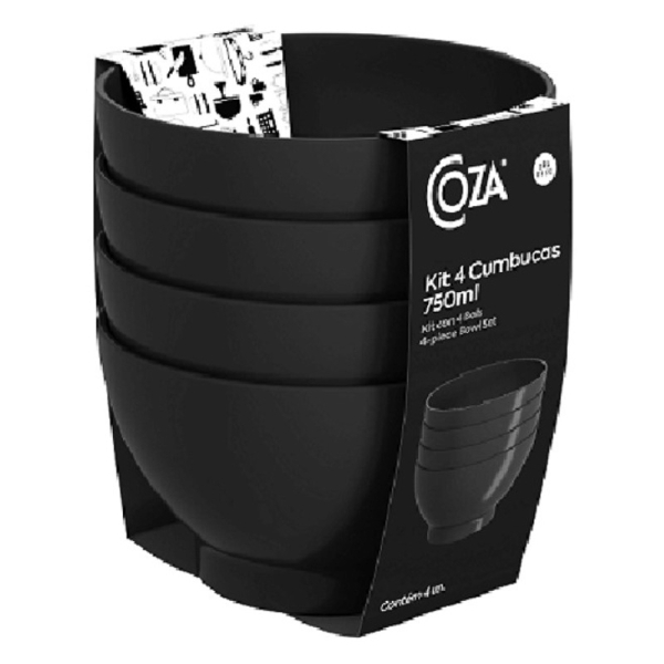 KIT 4 BOWL 750 ML NEGRO 