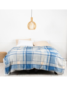 FRAZADA POLAR/SHERPA KING TARTAN AZUL 