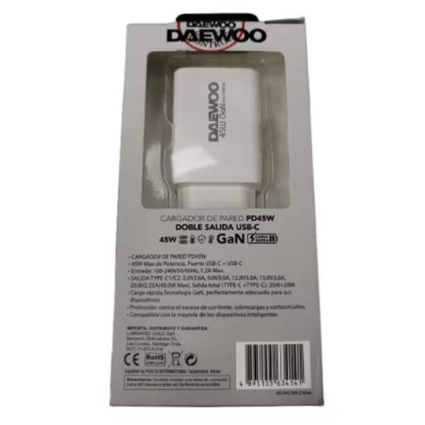 CARGADOR 45W PD452C-EU T. C+C 