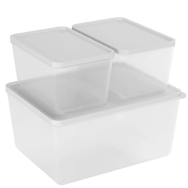 JUEGO 3 POTES 600ML+ 2.2L BLANCO 
