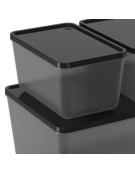 JUEGO 3 POTES 600ML+2.2L NEGRO 