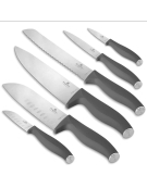 JUEGO CUCHILLOS 6PZS NEGRO/PLATEADO 