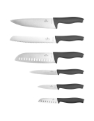 JUEGO CUCHILLOS 6PZS NEGRO/PLATEADO 