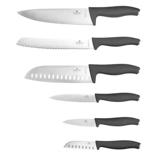 JUEGO CUCHILLOS 6PZS NEGRO/PLATEADO 