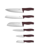 JUEGO CUCHILLOS 6PZS VINO/PLATEADO 