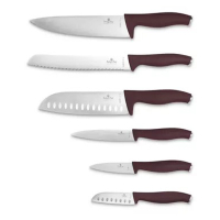 JUEGO CUCHILLOS 6PZS VINO/PLATEADO 