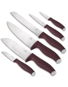 JUEGO CUCHILLOS 6PZS VINO/PLATEADO 