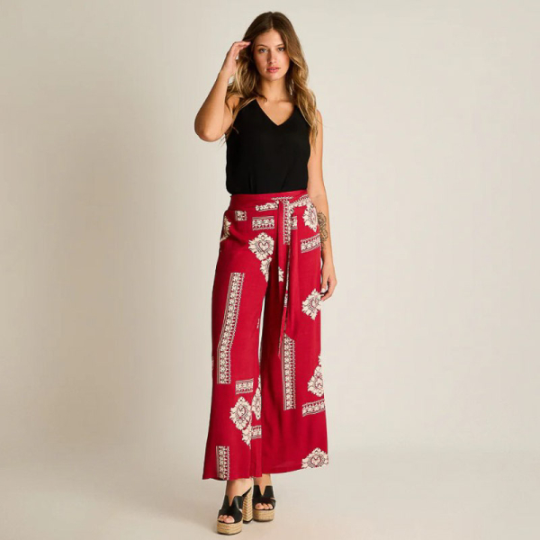 IMP PANTALON PALAZZO 767621 ROJO