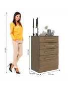 COMODA 4 CAJONES WOOD 