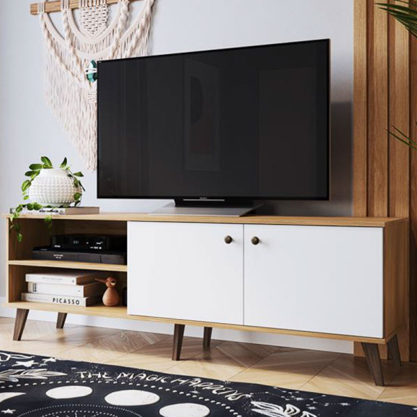 RACK 2 PUERTAS NATURELLE/BRANCO 