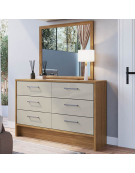 COMODA 6 CAJONES NATUR/CRISTAL 