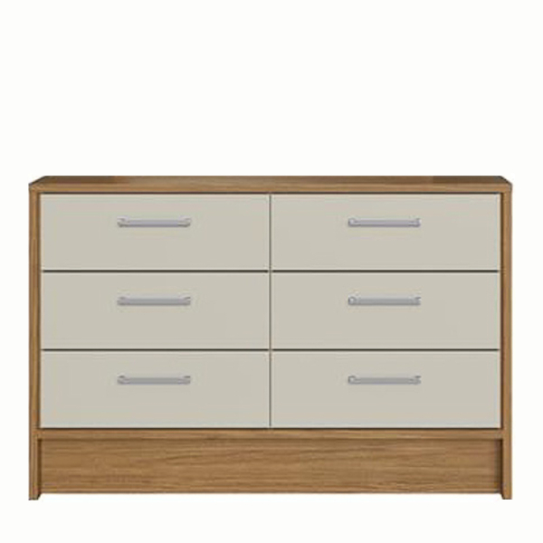 COMODA 6 CAJONES NATUR/CRISTAL 