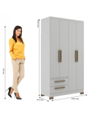 CLOSET 4P 2C WOOD/BRANCO 